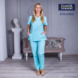 Жіночий медичний костюм FormOK Avicenna блакитний