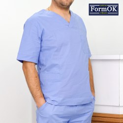 Чоловічий медичний костюм FormOK Онуфрій elit сіро-блакитний