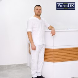 Чоловічий медичний костюм FormOK Онуфрій elit білий