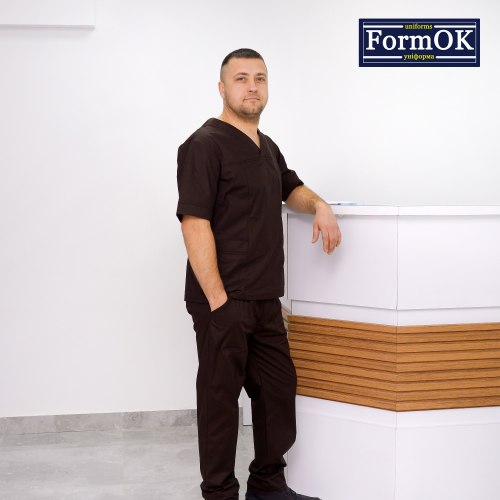 Чоловічий медичний костюм FormOK Онуфрій elit коричневий