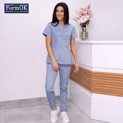 Жіночий медичний костюм FormOK Avicenna сіро-блакитний