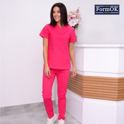 Жіночий медичний костюм FormOK Avicenna elit малиновий
