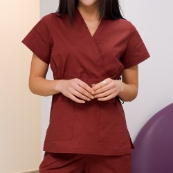 Жіночий медичний костюм FormOK Едельвіка elit бордовий