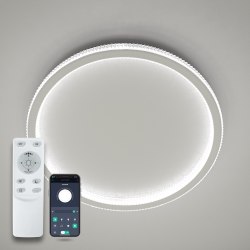 Світильник світлодіодний стельовий LUMINARIA ORIENT ACRYLIC 80W R490 APP WHITE/CLEAR 220V IP20 з пультом ДУ