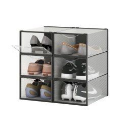 Комплект боксів (6шт) для зберігання взуття LUMINARIA SHOE BOX BK/CLEAR