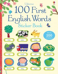 100 First English Words Sticker Book Usborne / Книга з наклейками