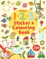 123 Sticker and Colouring Book Usborne / Книга з наклейками
