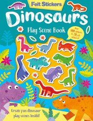 Felt Stickers: Dinosaurs Play Scene Book Imagine That / Книга з наклейками