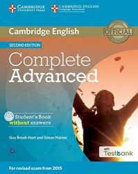 Complete Advanced Second Edition Student's Book without answers with CD-ROM and Testbank Cambridge University Press / Підручник без відповідей