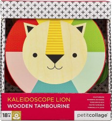 Kaleidoscope Lion Wooden Tambourine Petit Collage / Іграшка
