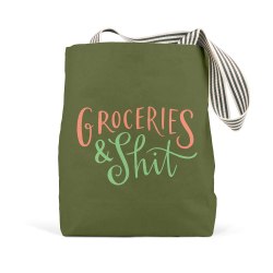 Groceries and Shit Tote Bag (Olive) Emily McDowell & Friends / Сумка
