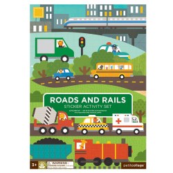Roads and Rails Sticker Activity Set Petit Collage / Книга з наклейками