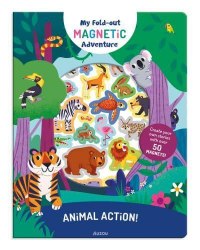 My Fold-Out Magnetic Adventure: Animal Action! Auzou / Книга з магнітами