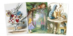 Alice in Wonderland Set of 3 Midi Notebooks Flame Tree Gift / Набір блокнотів