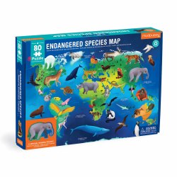Endangered Species Around the World 80 Piece Geography Puzzle Mudpuppy Press / Пазли