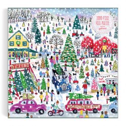 Michael Storrings Christmas Tree Farm 1000 Piece Foil Puzzle Galison / Пазли