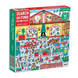 Winter Chalet 500 Piece Search & Find Puzzle Mudpuppy Press / Пазли