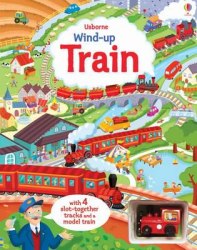 Wind-up Train Book with Slot-together Tracks Usborne / Книга з іграшкою