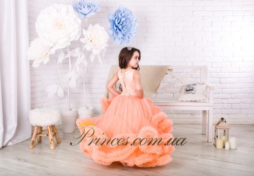 Платье Облачко персиковое