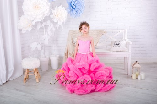 Платье Облачко ярко-розовое
